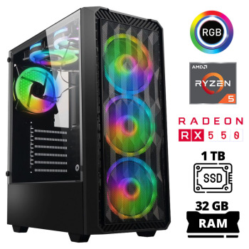 Xaser Xsr1028 Ryzen 5 3600 32GB Ram 1TB SSD 4GB RX550 Oyun Hazır Sistem - Xaser
