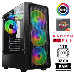 Xaser Xsr1036 Ryzen 5 3600 32GB Ram 1TB SSD 8GB RX580 Oyuncu Masaüstü Bilgisayarı - Xaser