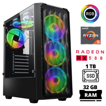 Xaser Xsr1036 Ryzen 5 3600 32GB Ram 1TB SSD 8GB RX580 Oyun Hazır Sistem - Xaser