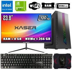 Xaser Xsr1045 i5 10400F 8GB Ram 256GB M.2 NVMe SSD 2GB GT610 Ekran Kartı 23.8 Monitör Ofis Hazır Sistem - Xaser