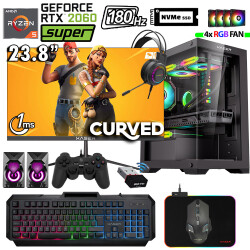 Xaser Xsr1078 Ryzen 5 3600 32GB Ram 512GB M.2 NVMe SSD 8GB RTX2060 SUPER 23.8