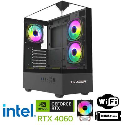 Xaser Xsr1102 i5 14400F 32GB DDR5 Ram 1TB M.2 NVMe SSD 8GB RTX4060 Oyuncu Masaüstü Bilgisayarı - 1