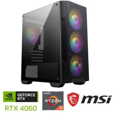 Xaser Xsr1107 Ryzen 5 5600 32GB Ram 1TB M.2 NVMe SSD 8GB RTX4060 Oyuncu Masaüstü Bilgisayarı - 1