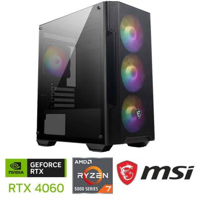 Xaser Xsr1108 Ryzen 7 5700X 32GB Ram 1TB M.2 NVMe SSD 8GB RTX4060 Oyuncu Masaüstü Bilgisayarı - 1