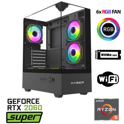 Xaser Xsr1113 Ryzen 5 5600 32GB Ram 1TB M.2 NVMe SSD 8GB RTX2060 SUPER Oyuncu Masaüstü Bilgisayarı - 1