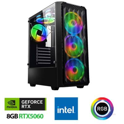 Xaser Xsr1121 i5 14400F 32GB DDR5 Ram 1TB M.2 NVMe SSD 8GB RTX5060 Oyuncu Masaüstü Bilgisayarı - 1