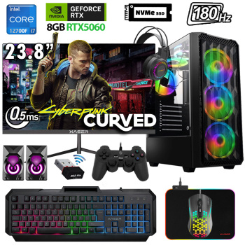 Xaser Xsr1129 i7 12700F 32GB Ram 1TB M.2 NVMe SSD 8GB RTX5060 23.8