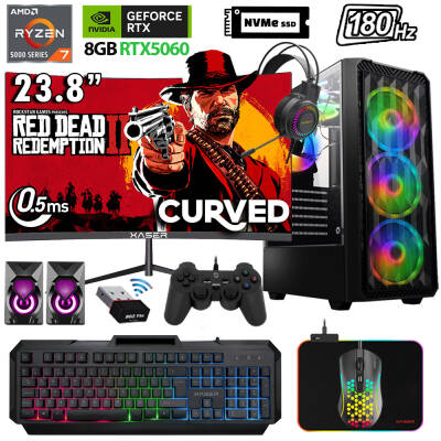 Xaser Xsr1142 Ryzen 7 5700X 32GB Ram 2TB M.2 NVMe SSD 8GB RTX5060 23.8