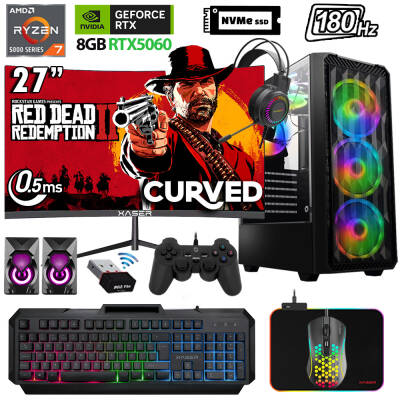 Xaser Xsr1143 Ryzen 7 5700X 32GB Ram 1TB M.2 NVMe SSD 8GB RTX5060 27