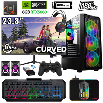 Xaser Xsr1153 Ryzen 5 7500F 32GB DDR5 Ram 1TB M.2 NVMe SSD 8GB RTX5060 23.8