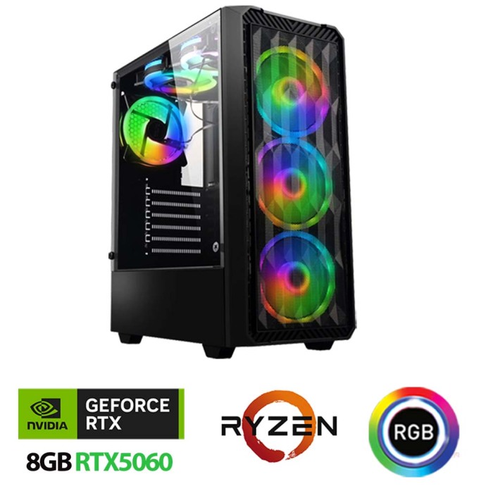 Xaser Xsr1155 Ryzen 5 7500F 32GB DDR5Ram 1TB M.2 NVMe SSD 8GB RTX5060 27