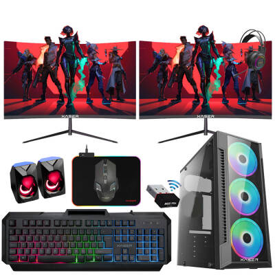 Xaser Xsr1186 Ryzen 5 5500 16GB Ram 512GB M.2 NVMe SSD 4GB GT740 23.8 100Hz Dual Curved Oyuncu Tavsiye Sistem - 1