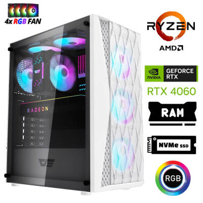 Xaser Xsr1203 Ryzen 7 5700x 32GB Ram 1TB M.2 NVMe SSD 8GB RTX4060 Masaüstü Oyuncu Bilgisayarı - 1