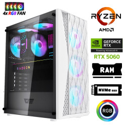 Xaser Xsr1206 Ryzen 7 5700x 32GB Ram 1TB M.2 NVMe SSD 8GB RTX5060 Masaüstü Oyuncu Bilgisayarı - 1