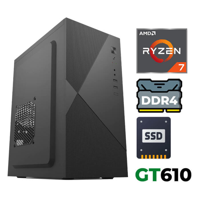 Xaser Xsr1219 Ryzen 7 5700X 32GB Ram 1TB SSD 2GB GT610 Ultra Performanslı Ofis Bilgisayarı - 1