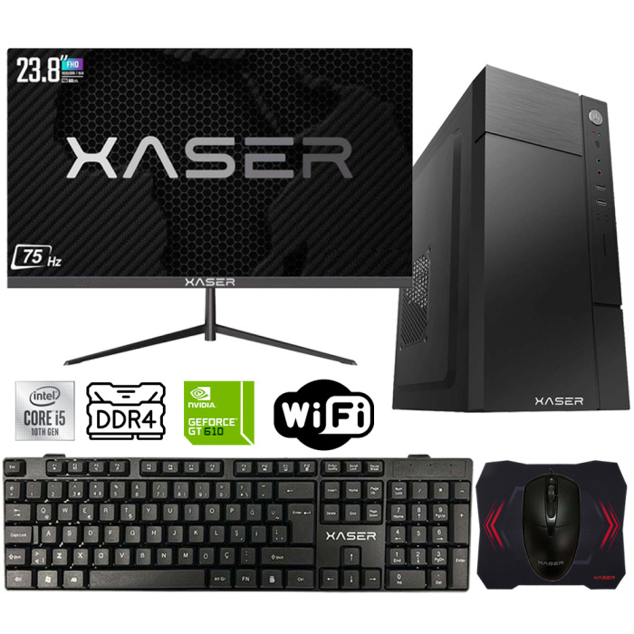 Xaser Xsr438 i5 10400F 8GB Ram 128GB SSD 2GB GT610 Ekran Kartı Ofis Hazır Sistem - 1