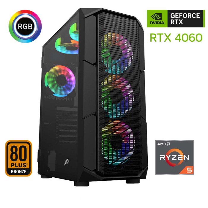 Xaser Xsr444 Ryzen 5 5600 32GB Ram 1TB M.2 NVMe SSD 8GB RTX4060 Ekran Kartı Oyun Hazır Sistem - 1