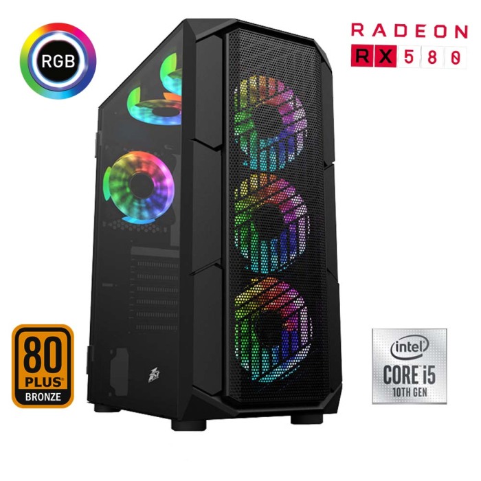 Xaser Xsr453 i5 10400F 16GB Ram 256GB M.2 NVMe SSD 8GB RX580 Ekran Kartı Oyun Hazır Sistem - 1