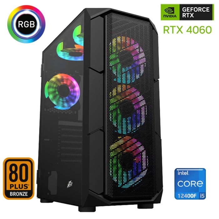 Xaser Xsr507 i5 12400F 16GB Ram 1TB M.2 NVMe SSD 8GB RTX4060 Ekran Kartı Oyun Hazır Sistem - 1