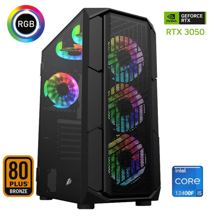Xaser Xsr566 i5 12400F 16GB Ram 1TB M.2 NVMe SSD 6GB RTX3050 Ekran Kartı Oyun Hazır Sistem - 1