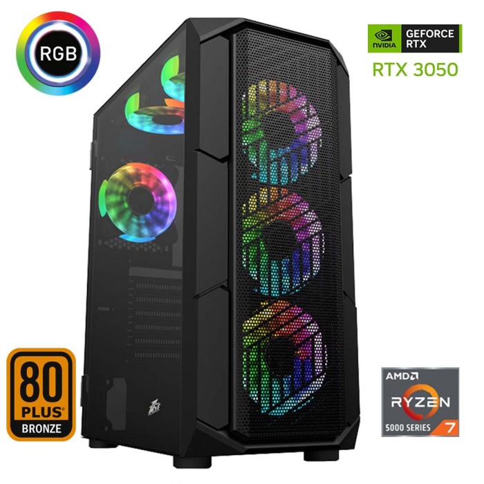 Xaser Xsr616 Ryzen 7 5700x 32GB Ram 1TB M.2 NVMe SSD 6GB RTX3050 Ekran Kartı Oyun Hazır Sistem - 1