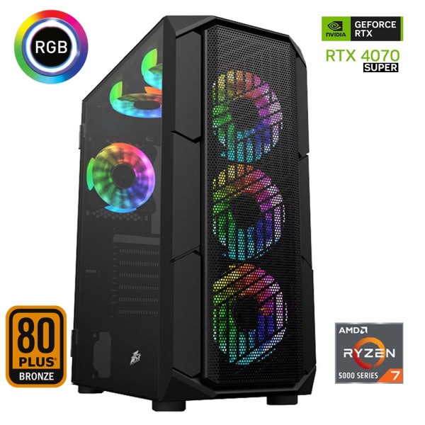 Xaser Xsr637 Ryzen 7 5700x 16GB Ram 512GB M.2 NVMe SSD 12GB RTX4070 SUPER Ekran Kartı Oyun Hazır Sistem - 1