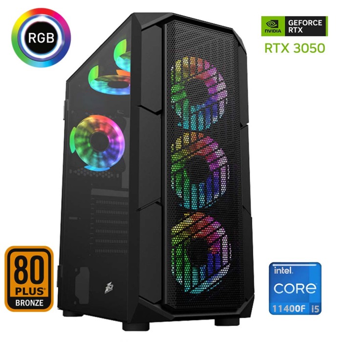 Xaser Xsr651 i5 11400F 32GB Ram 512GB M.2 NVMe SSD 6GB RTX3050 Ekran Kartı Oyun Hazır Sistem - 1