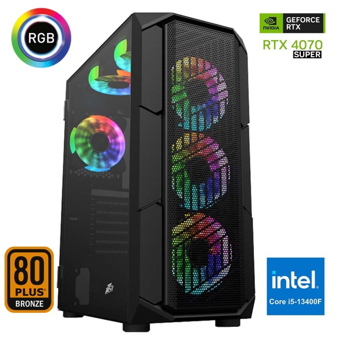 Xaser Xsr676 i5 13400F 16GB Ram 512GB M.2 NVMe SSD 12GB RTX4070 SUPER Oyun Hazır Sistem - 1