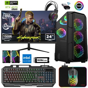 Xaser Xsr677 i5 13400F 16GB Ram 512GB M.2 NVMe SSD 12GB RTX4070 SUPER 24 180Hz Curved Oyun Hazır Sistem - Xaser