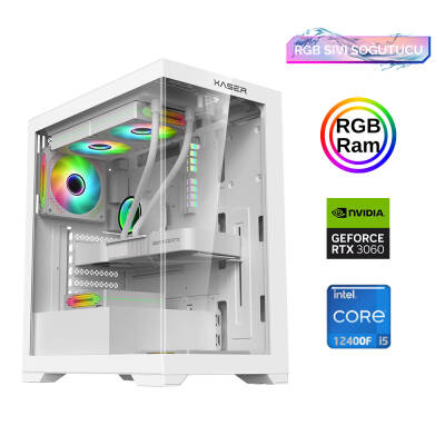 Xaser Xsr800 i5 12400F 16GB Ram 512GB M.2 NVMe SSD 12GB RTX3060 24Curved 180Hz Sıvı Soğutma Oyuncu Tavsiye Sistem - 2
