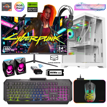 Xaser Xsr812 Ryzen 5 5600 16GB Ram 512GB M.2 NVMe SSD 12GB RTX3060 24Curved 180Hz Sıvı Soğutma Oyuncu Tavsiye Sistem - Xaser