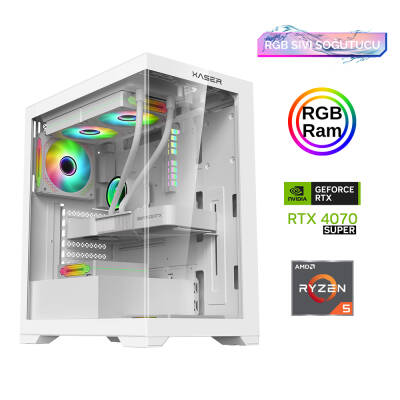 Xaser Xsr818 Ryzen 5 5600 16GB Ram 512GB M.2 NVMe SSD 12GB RTX4070 SUPER 24