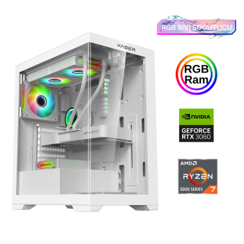 Xaser Xsr823 Ryzen 7 5700x 16GB Ram 512GB M.2 NVMe SSD 12GB RTX3060 Sıvı Soğutma Oyuncu Tavsiye Sistem - Xaser