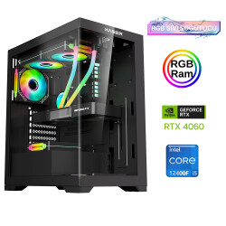 Xaser Xsr838 i5 12400F 16GB Ram 512GB M.2 NVMe SSD 8GB RTX4060 Sıvı Soğutma Oyun Hazır Sistem - Xaser