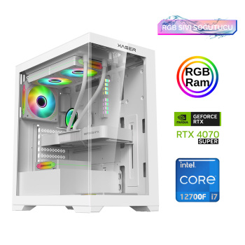 Xaser Xsr893 i7 12700F 16GB Ram 512GB M.2 NVMe SSD 12GB RTX4070 SUPER Oyun Hazır Sistem - Xaser