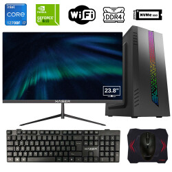 Xaser Xsr915 i7 12700F 16GB Ram 256GB M.2 NVMe SSD 2GB GT610 23.8 Monitör Ofis Hazır Sistem - Xaser