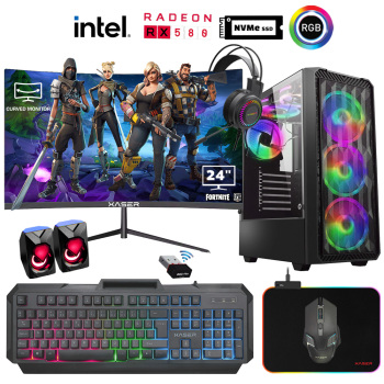 Xaser Xsr930 i5 4590 16GB Ram 1TB M.2 NVMe SSD 8GB RX580 Ekran Kartı 24 Curved Oyuncu Tavsiye Sistem - Xaser
