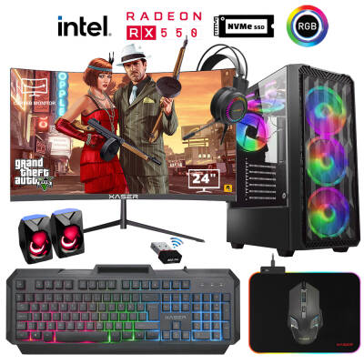 Xaser Xsr931 i5 4590 16GB Ram 1TB M.2 NVMe SSD 4GB RX550 Ekran Kartı 24 Curved Oyuncu Tavsiye Sistem - 1