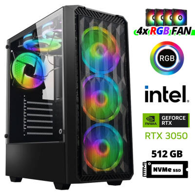 Xaser Xsr940 i5 12400F 32GB Ram 512GB M.2 NVMe SSD 6GB RTX3050 Masaüstü Oyuncu Bilgisayarı - 1