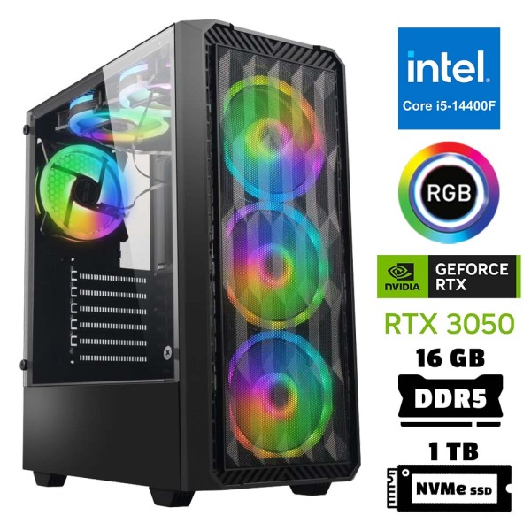 Xaser Xsr945 i5 14400F 16GB DDR5 Ram 1TB M.2 NVMe SSD 6GB RTX3050 Oyuncu Tavsiye Sistem - 1