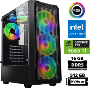 Xaser Xsr950 i5 14400F 16GB DDR5 Ram 512GB M.2 NVMe SSD 8GB RTX5060 Ti Masaüstü Oyuncu Bilgisayarı - Xaser