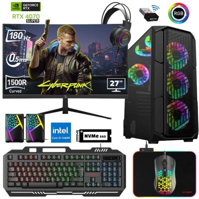 XaserXsr 678 i5 13400F 16GB Ram 512GB M.2 NVMe SSD 12GB RTX4070 SUPER 27 180Hz Curved Oyun Hazır Sistem - 1